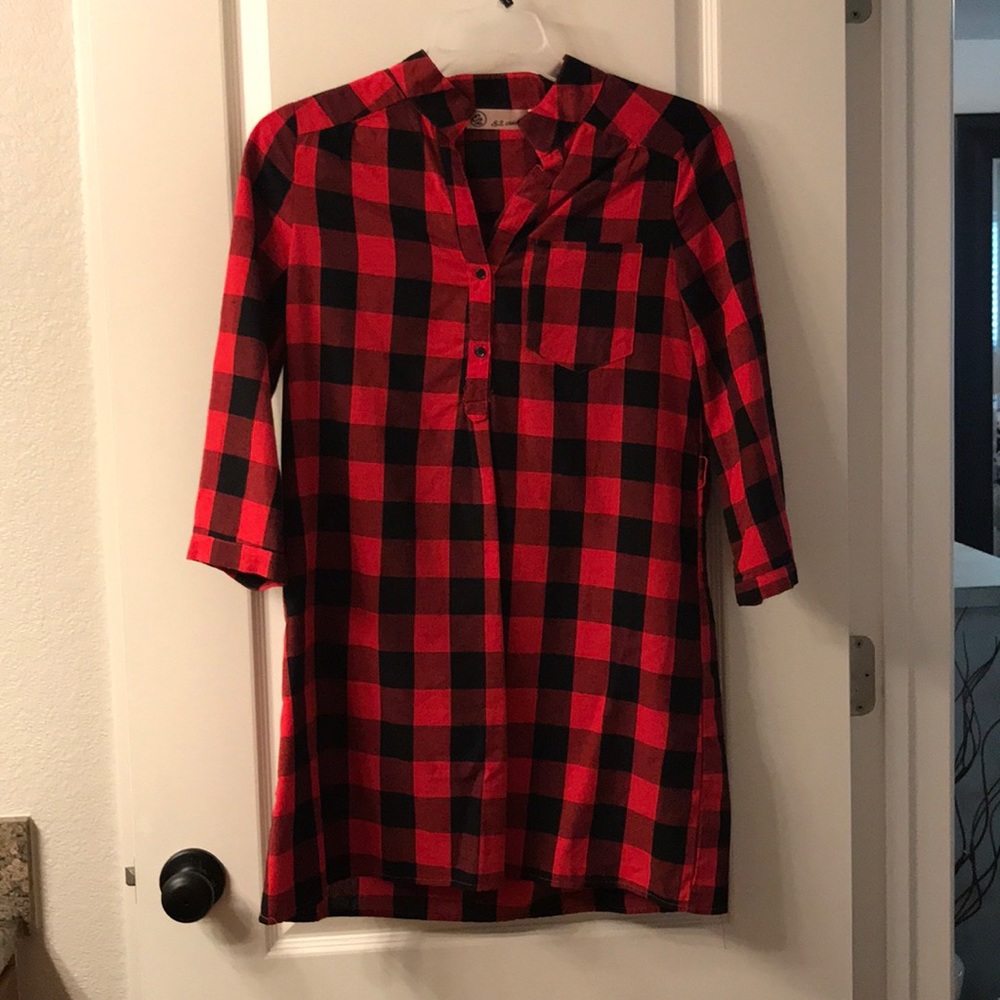 Buffalo plaid tunic